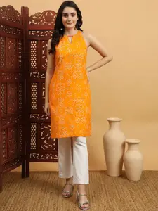 Anouk Rustic Women Floral Printed Keyhole Neck Floral Kurta