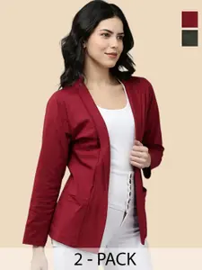 Kryptic Pack Of 2 Cotton Open Front Shrug