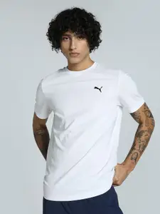 Puma Men Small Logo Solid Pure Cotton Short Sleeve T-Shirt