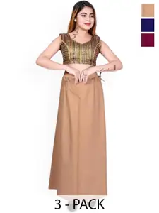 PR PINK ROYAL Pack Of 3 Pure Cotton Saree Shapewear