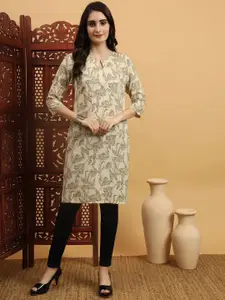 Anouk Rustic Women Floral Printed Keyhole Neck Floral Kurta