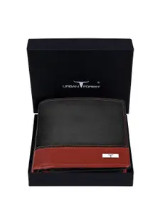 URBAN FOREST Men Textured Leather Two Fold Wallet