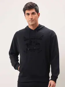 U.S. Polo Assn. Denim Co. Men Brand Logo Printed Hooded Pullover Sweatshirt