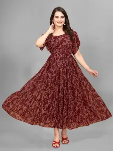 Anouk Women Floral Printed Flutter Sleeve  Maxi Dress