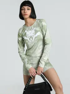 Puma Women Dare To Printed Slim Fit Long Sleeve T-Shirt