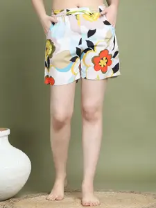 Boston Club Women Floral Printed Lounge Shorts
