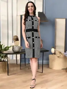 IUGA Checked Bodycon Dress