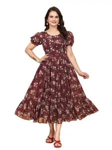 Anouk Women Floral Printed Fit and Flare Maxi Dress