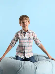 U.S. Polo Assn. Kids Boys Classic Opaque Checked Casual Shirt