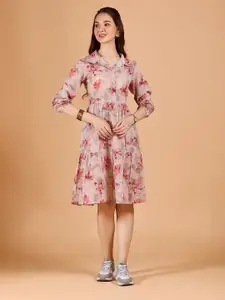 DressBerry Women Floral Printed Fit & Flare Midi Dress