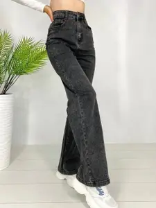 DressBerry Women Comfort Straight Fit High-Rise Light Fade Acid Wash Stretchable Jeans