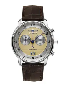 ZEPPELIN Men Dial & Leather Textured Straps Analogue Multi Function Watch 85845