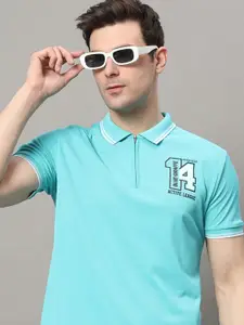 RELANE Men Solid Polo Collar Cotton T-shirt