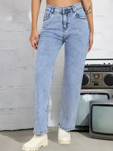 DressBerry Women Comfort Straight Fit High-Rise Light Fade Stretchable Jeans