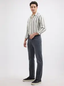 Pepe Jeans Men Spread Collar Vertical Striped Cotton Casual Shirt