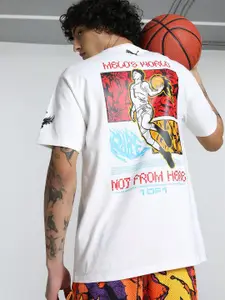 Puma Men Melo Phoenix Printed Pure Cotton Oversized Fit Basketball T-Shirt
