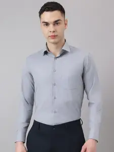 Richlook Men Comfort Slim Fit Spread Collar Textured Cotton Formal Shirt