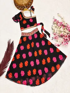 BAESD Girls Printed Gotta Patti Pure Georgette Ready to Wear Lehenga & Blouse