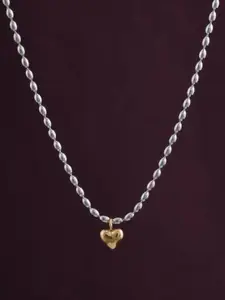 PALMONAS Gold-Plated Stainless Steel Waterproof & Anti-Tarnish Heart Necklace