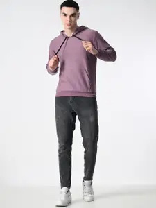 BAESD Men Self Design Hooded Sweatshirt