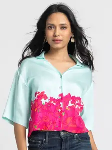 SHAYE Women Relaxed Fit Spread Collar Floral Printed Casual Shirt