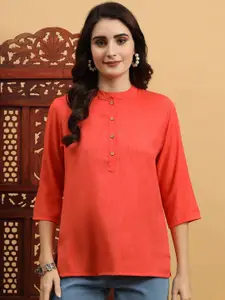 Anouk Rustic Women Mandarin Collar Short Kurti