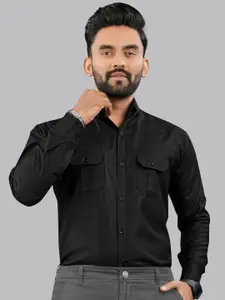 IKON FASHION Men Original Fit Spread Collar Solid Cotton Casual Shirt