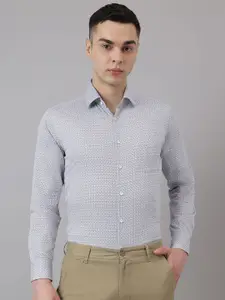 Richlook Men Comfort Fit Spread Collar Micro Ditsy Printed Cotton Formal Shirt