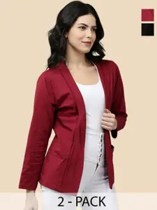 Kryptic Pack Of 2 Cotton Open Front Shrugs