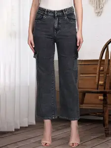 DressBerry Women Comfort Fit Wide Leg High-Rise Jeans