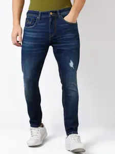 SPYKAR Men Slim Fit Low Distress Light Fade Jeans