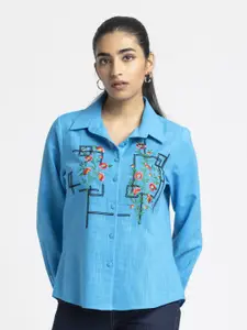 SHAYE Women Smart Fit Spread Collar Floral Printed Casual Shirt