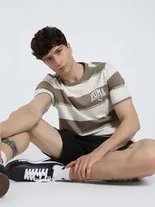 Puma Men Class Striped Pure Cotton Short Sleeve T-Shirt