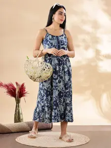 Anouk Floral Print Fit & Flare Maxi Dress