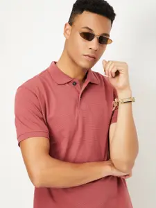 max Men Solid Polo Collar Cotton T-shirt
