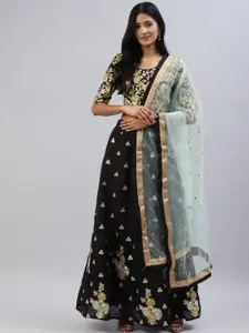 Fusionic Embellished Semi-Stitched Lehenga & Blouse With Dupatta