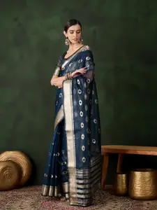DEVATITHI Woven Design Zari Organza Saree