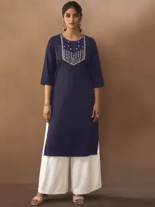 Anouk Women Floral Embroidered Thread Work Kurta