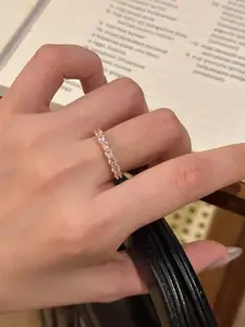 StyleCast Elegant Gold-Toned Artificial Stones-Studded Finger Ring