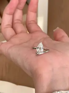 StyleCast Elegant Silver Toned Silver-Plated Artificial Stone-Studded Finger Ring