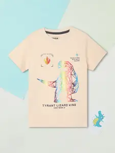 max Boys Graphic Printed Round Neck Cotton T-shirt