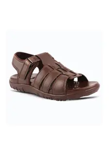 MEDIFEET Men Leather Fisherman Sandals