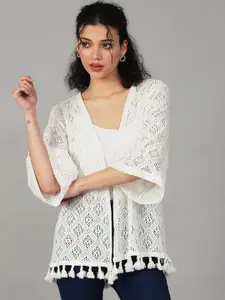 UnaOne Women Embroidered Tie-Up Shrug