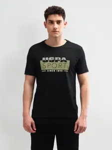 U.S. Polo Assn. Men Typography Printed Round Neck Slim Fit T-shirt