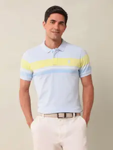 U.S. Polo Assn. Men Striped Polo Collar Cotton Slim Fit T-shirt