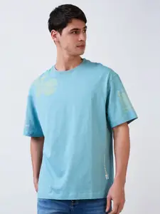 SPYKAR Men Floral Printed Round Neck Cotton Relaxed Fit T-shirt