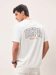 U.S. Polo Assn. Denim Co. Men Typography Printed Round Neck Cotton T-shirt