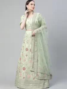 Fusionic Embellished Semi-Stitched Lehenga & Blouse with Dupatta