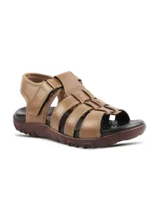 MEDIFEET Men Leather Fisherman Sandals