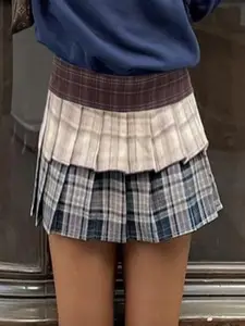 StyleCast Women Checked Mini Skirts